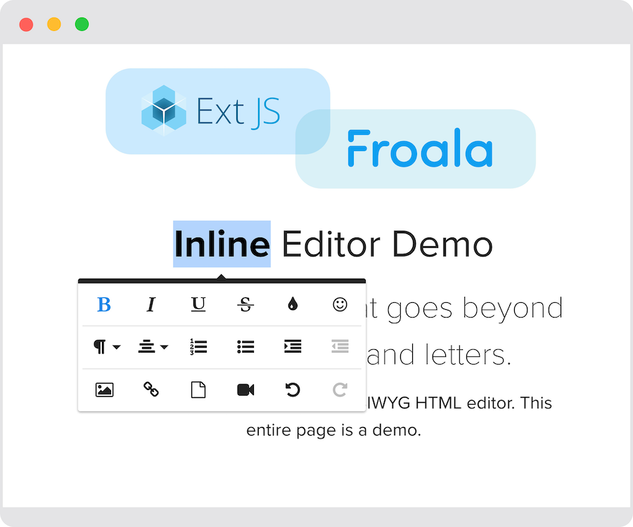 Froala Editor and ExtJS