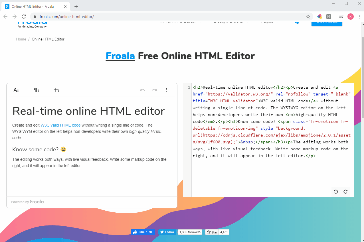 Free online HTML editor