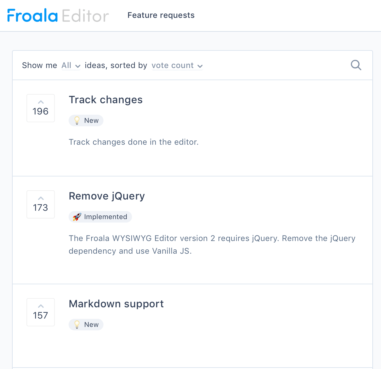 Suggestion board for Froala with user inputs