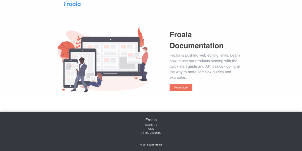 Read Froala Documentation - Call to Action Page