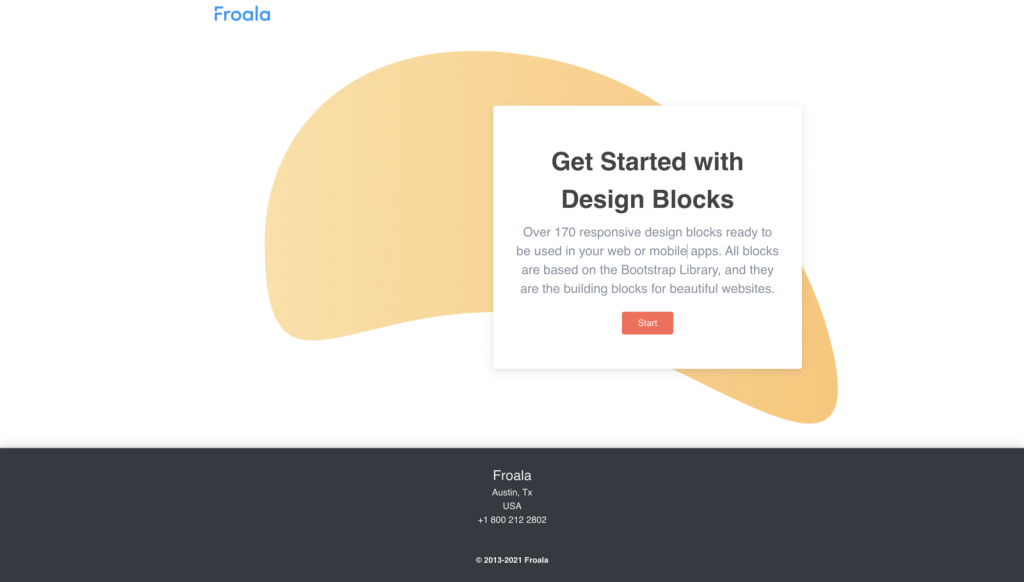 'Get Started' page for Design Blocks, highlighting user-friendly interface.