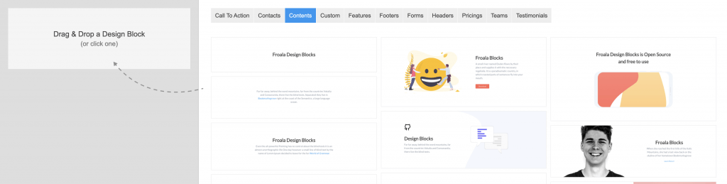 Getting started is easy with Froala Design Blocks Builder