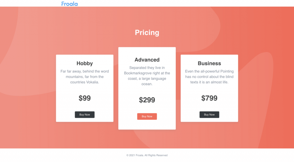 Add a full page background to tour pricing pages