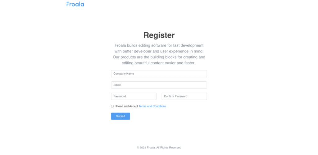 An alternative design for a signup page, emphasizing user experience.