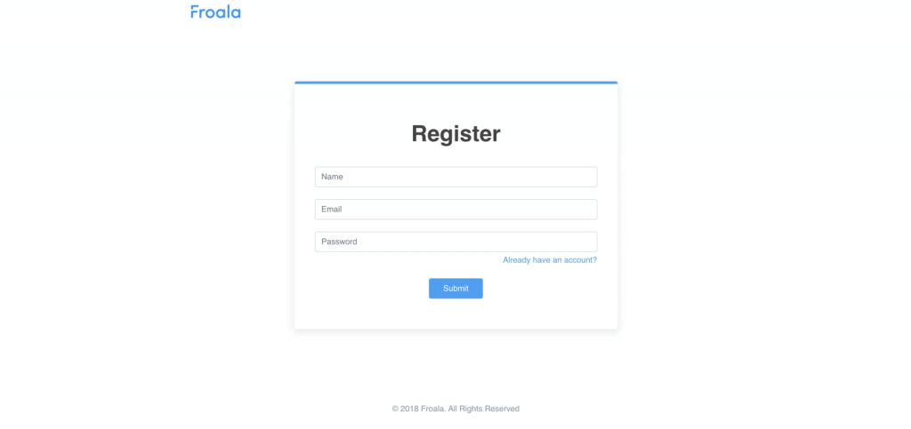 A signup page design, illustrating a clean and user-friendly interface.