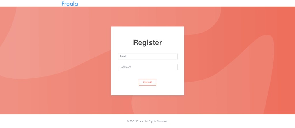 A creative and visually appealing signup page layout.