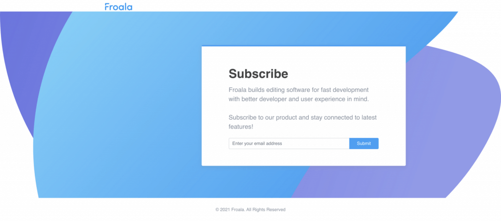 Simple Subscription Form in Bootstrap