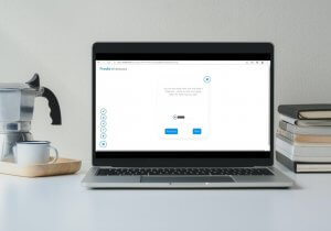 A laptop screen with a web design interface, depicting modern web development.