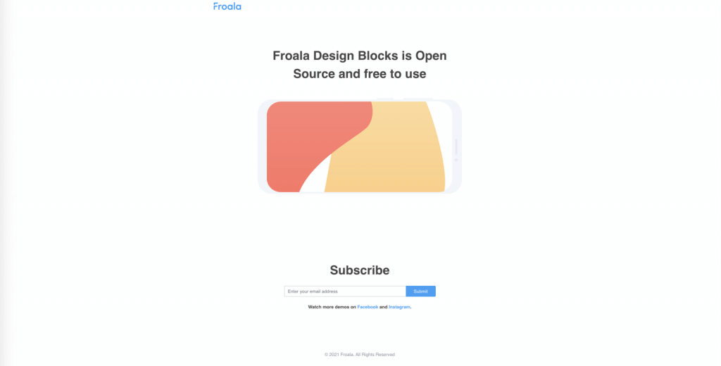 Subscribe Form with Product Demo