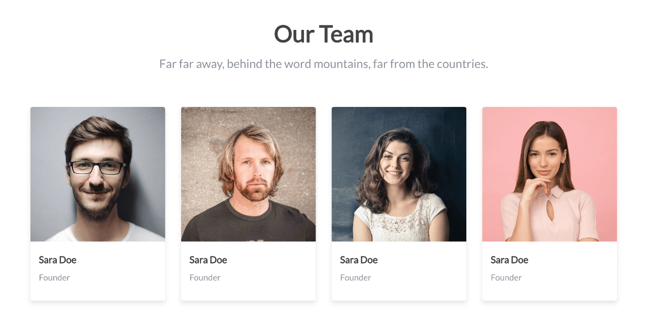 How can I build a team page with Bootstrap?