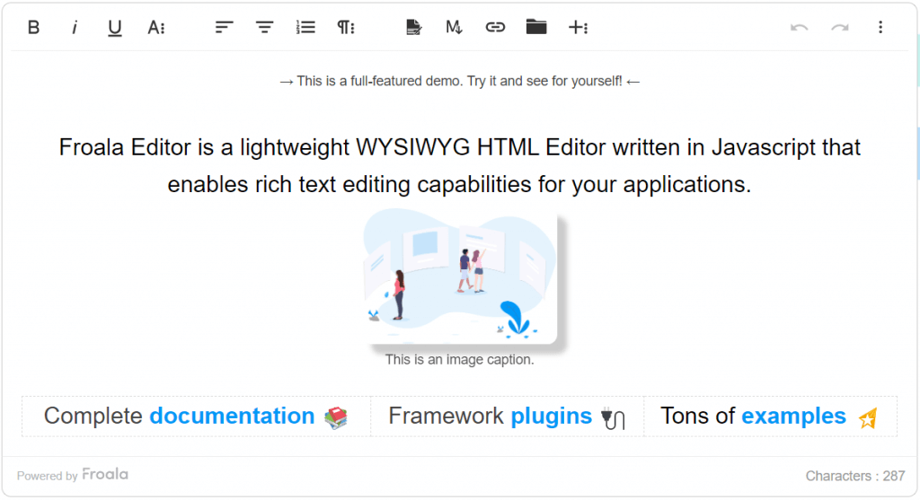 Froala-Editor - JavaScript rich text editor