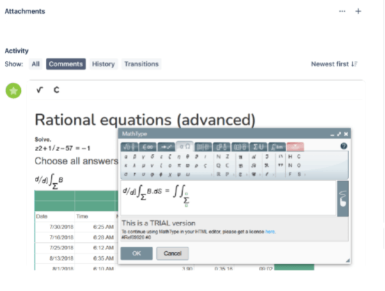 a math equation editor tool.