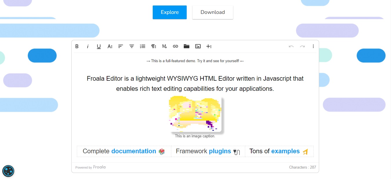 JavaScript Rich Text Editor, WYSIWYG editor in HTML5