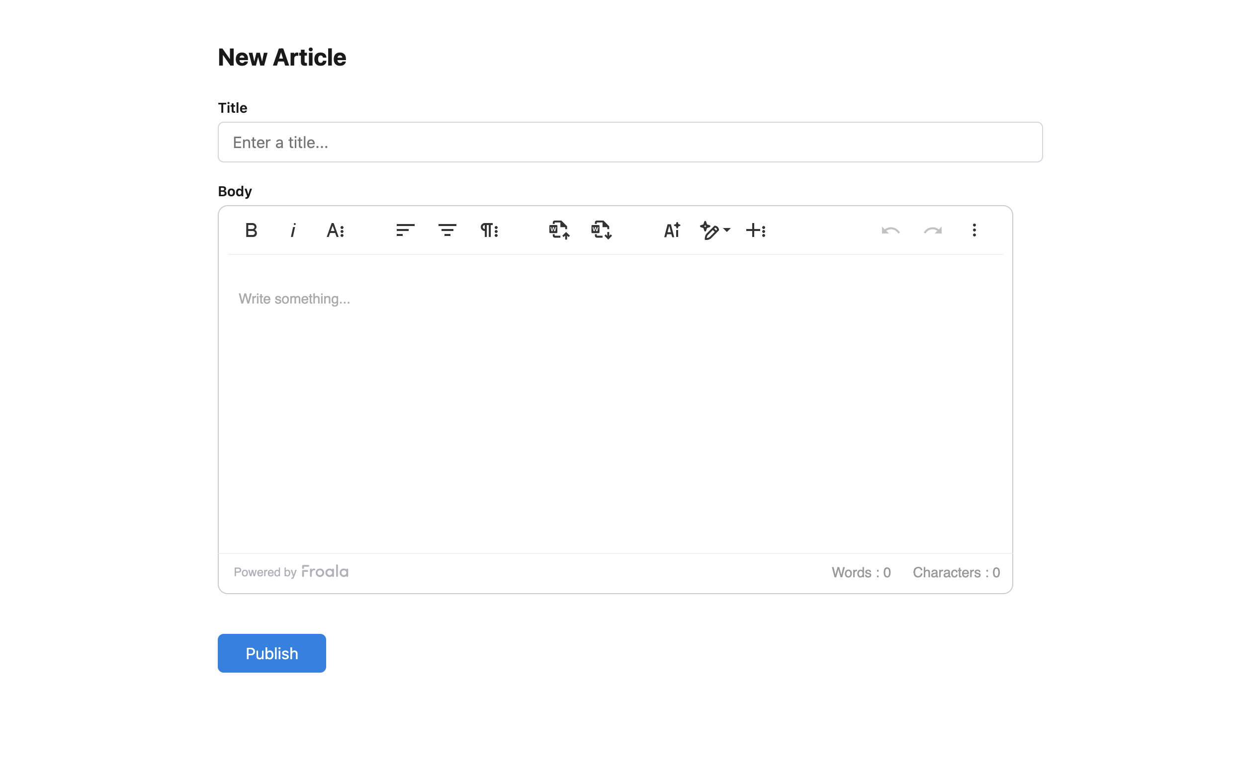 A WYSIWYG editor built using Froala editor
