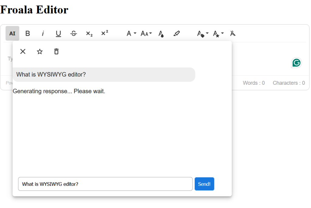 Gemini AI in Froala: Chat & Feedback