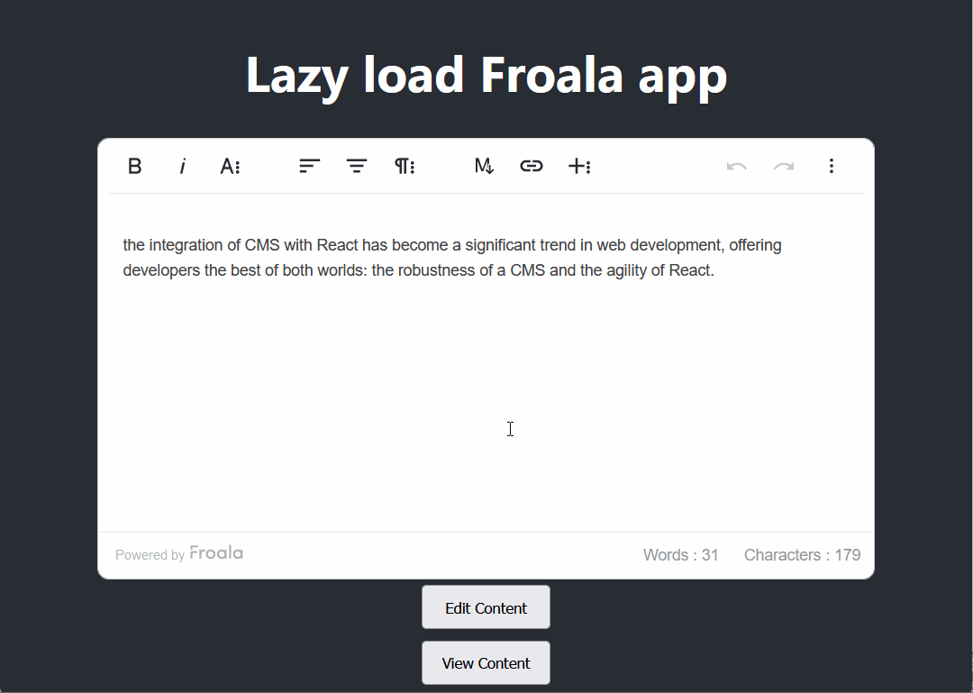 Optimize React CMS with Lazy Loading Editor