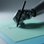 a close up of a blue table