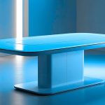 A futuristic and sleek table, which represents custom table styles in HTML for brand consistency in rich text editors.