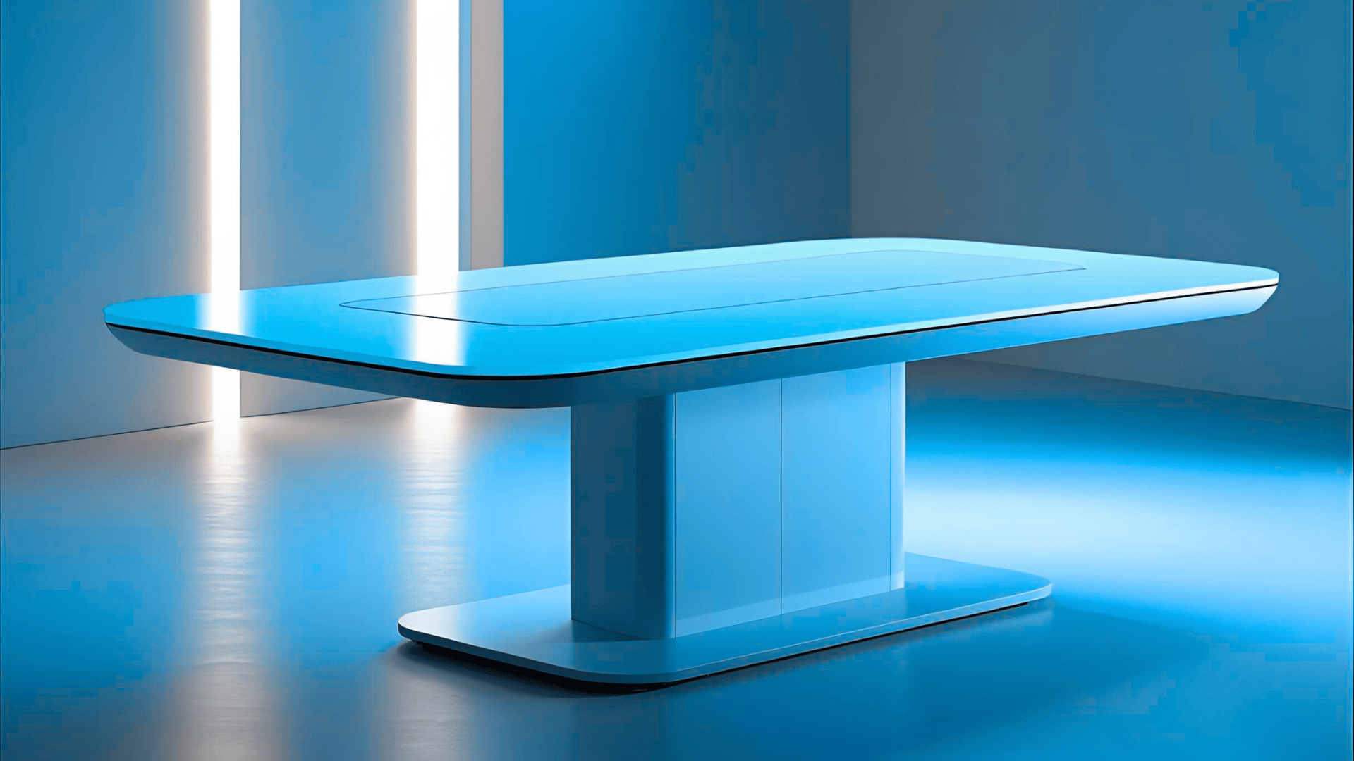 A futuristic and sleek table, which represents custom table styles in HTML for brand consistency in rich text editors.