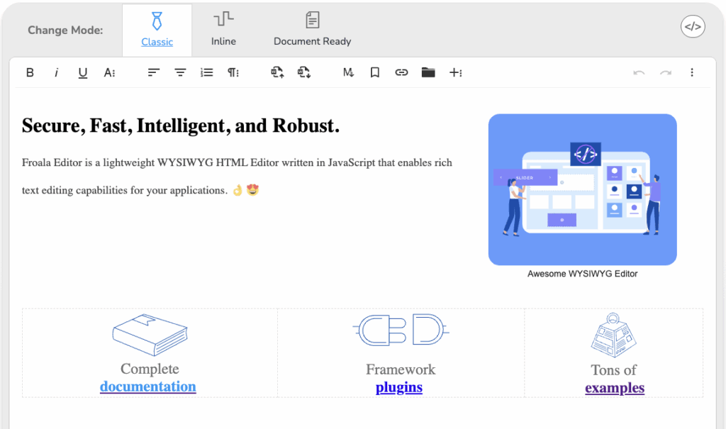 Format content visually in rich text editors