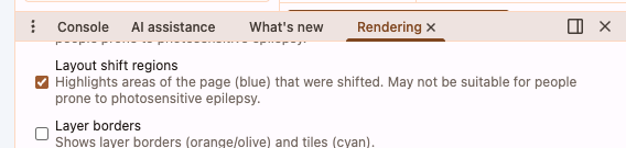 Enable Layout Shift Regions