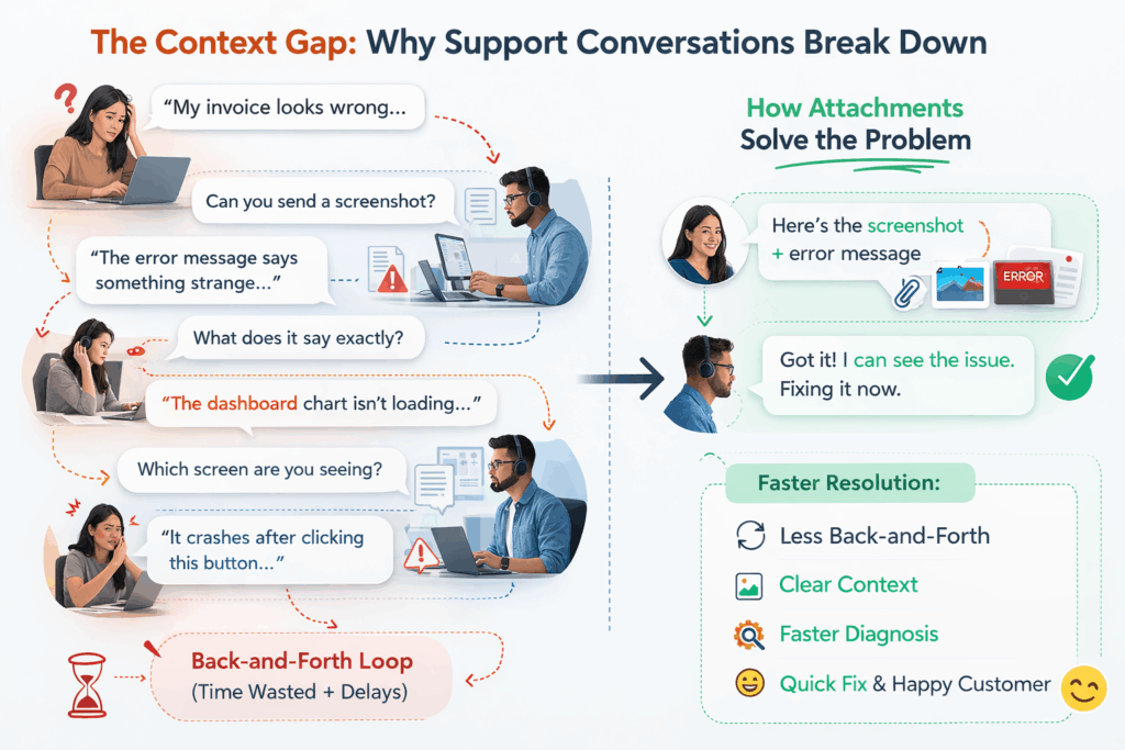Fixing support conversation with attachments