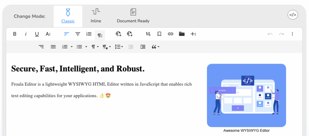 Froala WYSIWYG editor