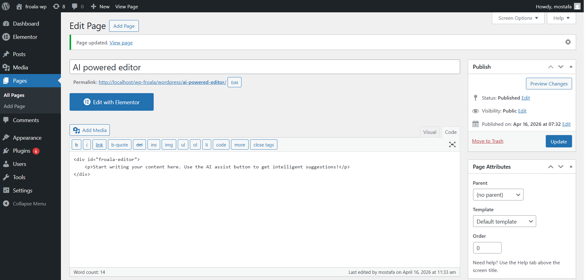 AI editor wordpress
