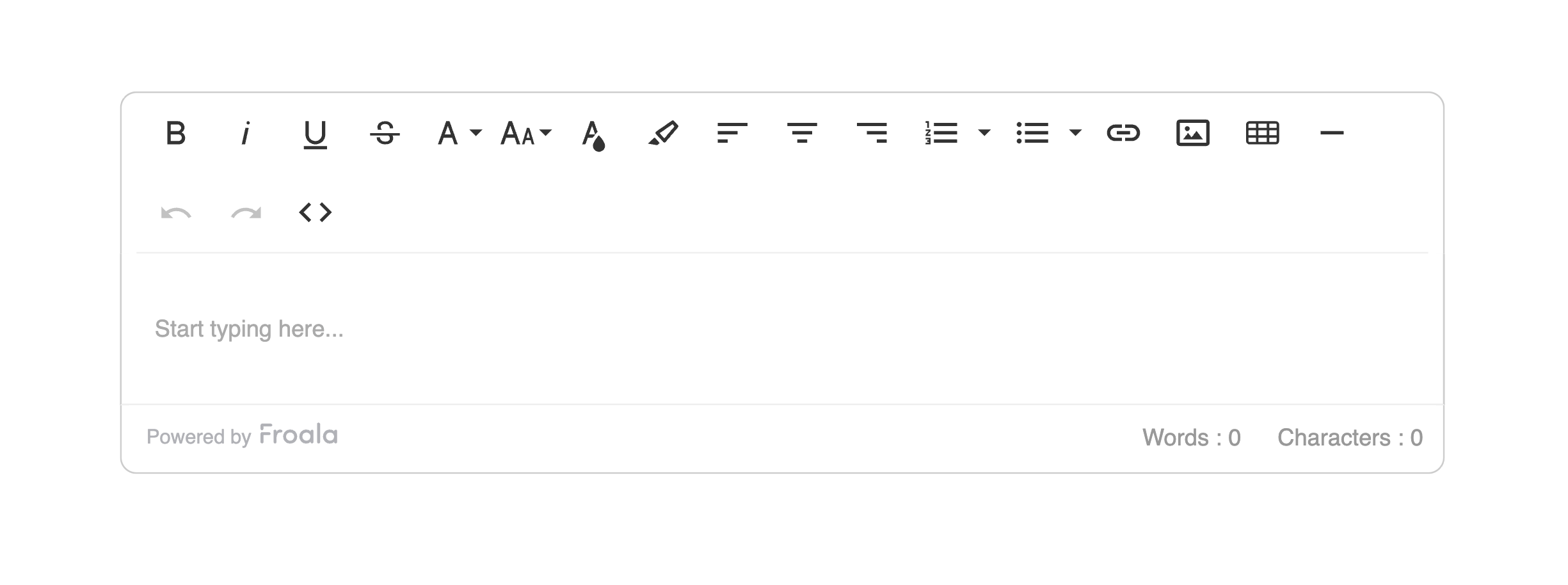 A visual diagram showing froala WYSIWYG editor interface